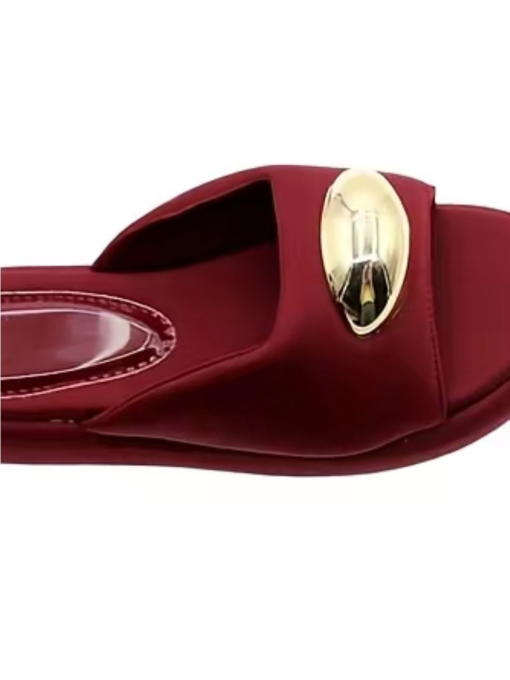 Women’s Burgundy Slide Mules with Gold Accent